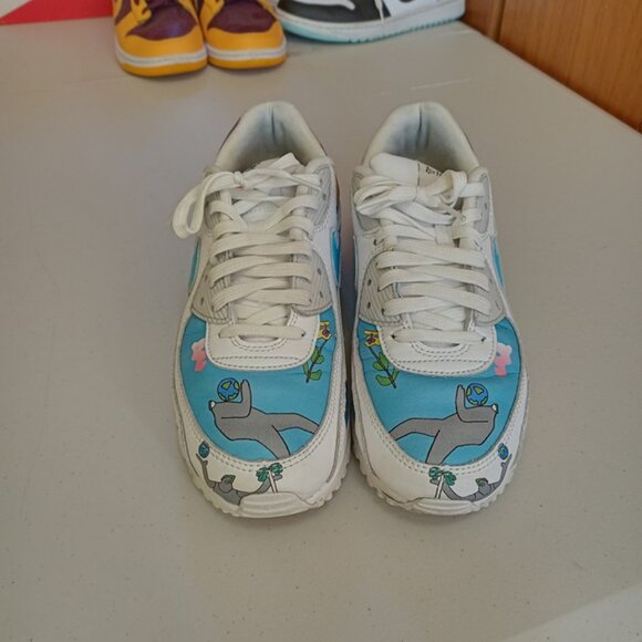 Size 10 - Ruohan Wang x Nike Air Max 90 Flyleather Multicolor - Picture 3 of 10